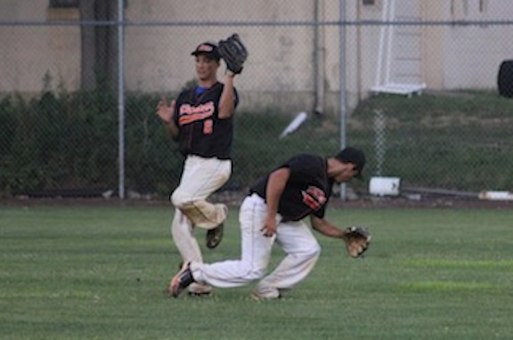 Grayson Amoroso and Nick Baviello in this file photo from Tuesday's game.